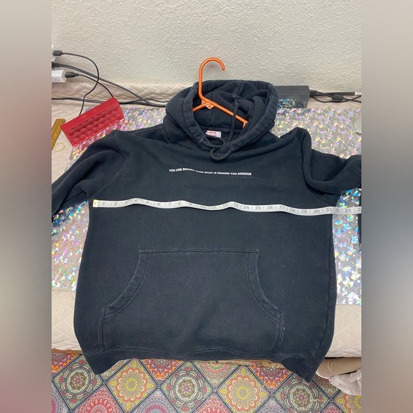 Inside We’re All The Same Your Anxiety Is Lying To You! Black Hoodie Size SMALL - Picture 9 of 13